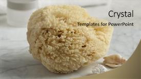  Presentation with natural cosmetic - Slide set consisting of natural bath sponge for cosmetic background and a  colored foreground