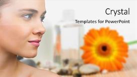  Presentation with beauty products - Colorful presentation enhanced with natural beauty against beauty products backdrop and a white colored foreground