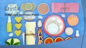  Presentation with skin care natural products - Theme having natural-beauty-refreshing-skin-care background and a light blue colored foreground