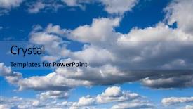  Presentation with skies - Audience pleasing theme consisting of natural beauty skies above idyllic wallpaper backdrop and a teal colored foreground