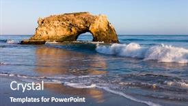  Presentation with california - Beautiful slides featuring natural bridge in california backdrop and a ocean colored foreground