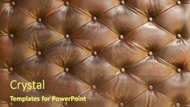  Presentation with brown leather - Presentation enhanced with natural buttoned brown leather texture close up background and a tawny brown colored foreground