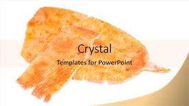  Presentation with blank whiteboard isolated on white - Colorful slide deck enhanced with natural calamaties - cooked squid isolated on white backdrop and a  colored foreground