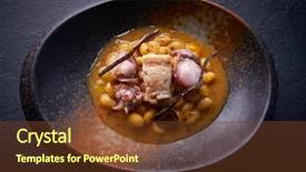  Presentation with alaskan seafood - PPT theme with natural calamaties - judias pochas beans with calamari background and a  colored foreground