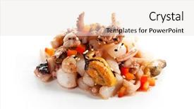  Presentation with seafood - Audience pleasing PPT theme consisting of natural calamaties - seafood isolated over white backdrop and a white colored foreground