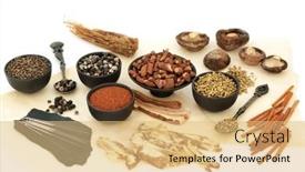  Presentation with chinese medicine acupuncture - Presentation design featuring natural-chinese-alternative-acupuncture-therapy background and a yellow colored foreground