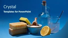  Presentation with eco soap - Amazing PPT layouts having natural-cleaning-stuff-and-eco backdrop and a ocean colored foreground