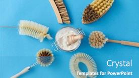  Presentation with eco sustainability - Theme having natural-cleaning-stuff-sustainability background and a teal colored foreground