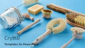  Presentation with eco sustainability - Amazing PPT layouts having natural-cleaning-stuff-sustainability backdrop and a light blue colored foreground