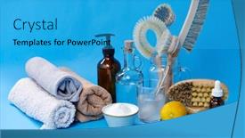  Presentation with eco soap - Slide set consisting of natural-cleaning-stuff-sustainability background and a teal colored foreground