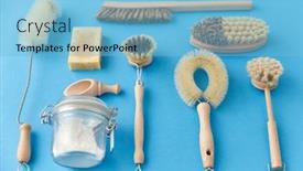  Presentation with eco sustainability - Presentation theme consisting of natural-cleaning-stuff-sustainability background and a light blue colored foreground