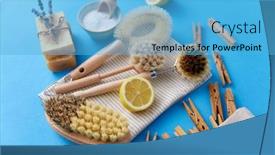  Presentation with eco sustainability - PPT layouts with natural-cleaning-stuff-sustainability background and a light blue colored foreground