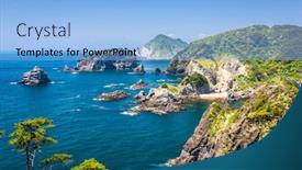 Presentation with coastal - Audience pleasing PPT layouts consisting of natural-coastal-landscape-of-izu backdrop and a light blue colored foreground