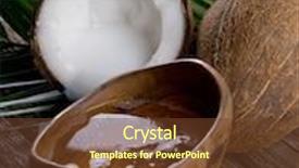  Presentation with coconut oil - Cool new PPT layouts with natural coconut walnut oil backdrop and a tawny brown colored foreground