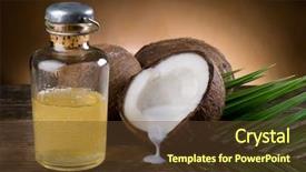  Presentation with walnut - Slides with natural coconut walnut oil background and a tawny brown colored foreground
