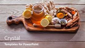  Presentation with garlic - Cool new theme with natural-cold-and-flu-home backdrop and a violet colored foreground