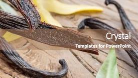  Presentation with papaya tropical fruit vanilla pastel - PPT layouts having natural compounds - dried vanilla fruits and vanilla background and a coral colored foreground