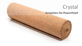  Presentation with flooring - Colorful PPT theme enhanced with natural-cork-flooring-underlayment-roll backdrop and a sky blue colored foreground