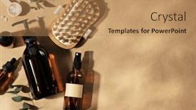  Presentation with natural cosmetic - PPT theme enhanced with natural-cosmetic-products-zero-waste background and a  colored foreground