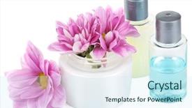  Presentation with natural cosmetic - Cool new presentation theme with natural cosmetic set isolated backdrop and a cool aqua colored foreground