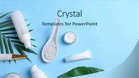  Presentation with natural products - PPT layouts having natural cosmetics and leaves background and a arctic colored foreground