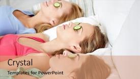  Presentation with cosmetics natural - PPT theme featuring natural cosmetics and pajama party background and a  colored foreground