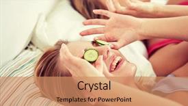  Presentation with cosmetics natural - Amazing slide set having natural cosmetics and pajama party backdrop and a coral colored foreground