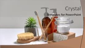  Presentation with cosmetics natural - PPT theme having natural-cosmetics-beauty-and-eco background and a light gray colored foreground