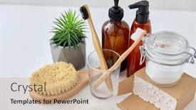  Presentation with eco soap - Cool new presentation theme with natural-cosmetics-beauty-and-eco backdrop and a coral colored foreground