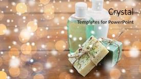 Presentation with eco soap - Slide deck featuring natural cosmetics concept - handmade soap background and a lemonade colored foreground