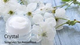  Presentation with cosmetics natural - Beautiful presentation design featuring natural cosmetics fresh as spring backdrop and a light gray colored foreground