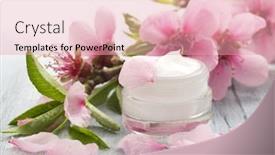  Presentation with cosmetics natural - Slide set featuring natural cosmetics fresh as spring background and a lemonade colored foreground