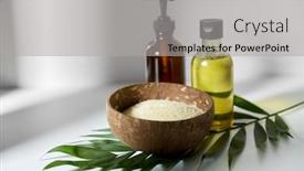  Presentation with eco soap - Colorful presentation enhanced with natural-cosmetics-sustainability-and-eco backdrop and a light gray colored foreground