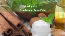  Presentation with cosmetics natural - Colorful slide deck enhanced with natural cosmetics backdrop and a tawny brown colored foreground