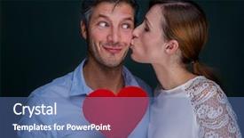  Presentation with luxury nature couple - Audience pleasing slide deck consisting of natural couple kissing portraits with heart backdrop and a ocean colored foreground