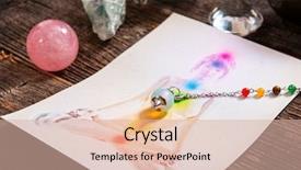  Presentation with crystals - Beautiful PPT theme featuring natural crystals and pendulum backdrop and a lemonade colored foreground