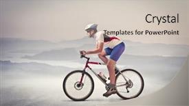  Presentation with mountain bike - Slide set featuring nature cycles - cyclist riding a mountain bike background and a soft green colored foreground