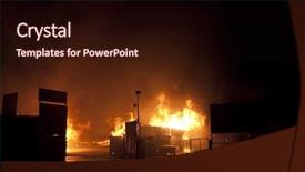 Presentation with natural disaster - Cool new presentation theme with natural disaster - fire backdrop and a wine colored foreground
