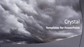  Presentation with natural disasters - Slide deck enhanced with natural disasters storm - thunderstorm above fields after harvesting background and a gray colored foreground