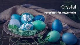  Presentation with soda - Presentation theme enhanced with natural-dyed-easter-eggs background and a wine colored foreground