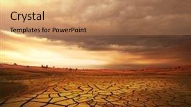  Presentation with earth land - Slide set consisting of natural earth - drought land background and a coral colored foreground