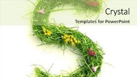  Presentation with white letters - Presentation theme with natural earth - letters made of flowers background and a soft green colored foreground