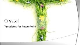  Presentation with white letters - PPT theme with natural earth - letters made of flowers background and a white colored foreground