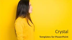  Presentation with beautiful midnight sun over - PPT theme with natural face with confident smile background and a  colored foreground