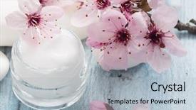  Presentation with facial - Amazing presentation design having natural facial cream with beauty backdrop and a light blue colored foreground