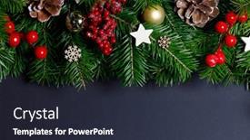  Presentation with christmas black - PPT layouts with natural-fir-christmas-tree-border background and a wine colored foreground