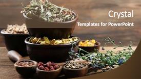  Presentation with herb - Slide deck enhanced with natural flower and herb selection background and a coral colored foreground