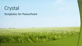  Presentation with blue green - Theme consisting of natural food - green meadow under blue sky background and a sky blue colored foreground