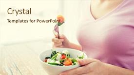 Presentation with young healthy people - Amazing PPT theme having natural food - healthy eating dieting and people backdrop and a cream colored foreground