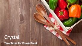  Presentation with top view of appetizing fresh - Amazing slide deck having natural food colours - fresh colorful bell pepper box backdrop and a violet colored foreground